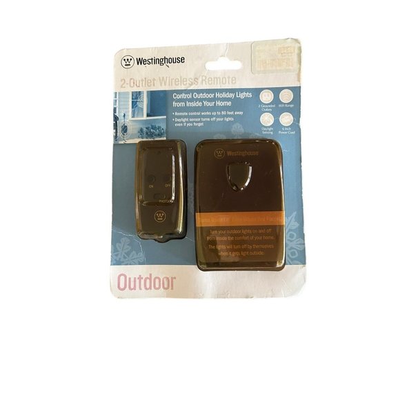 Westinghouse 2 Outlet Outdoor Wireless Remote 80 foot range T28075 NIP - Picture 2 of 3